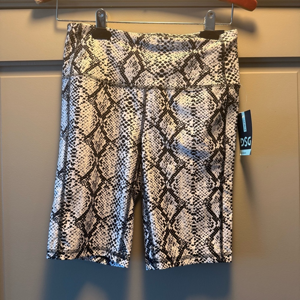 DSG Women's Black and White Snake Print Bike Shorts